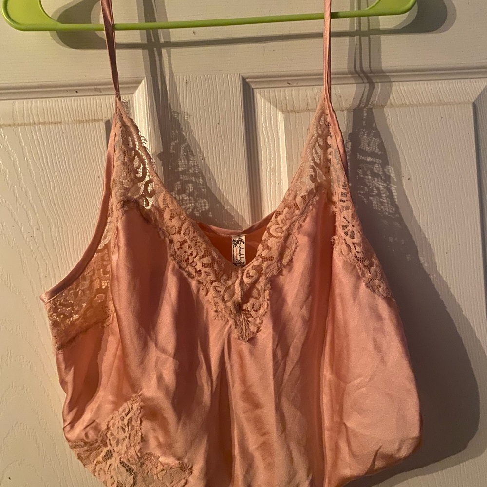 Free People Cropped Satin Top Size XL NWT
